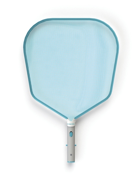 Laubkescher flach aus Aluminium mit Polypropylen-Netz